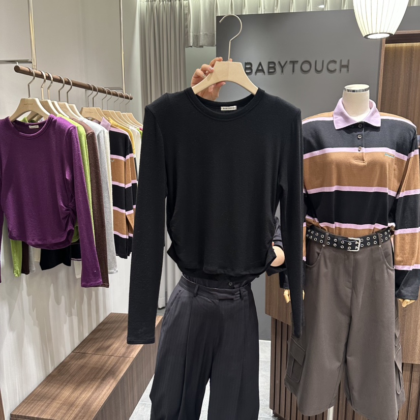 BABYTOUCH東大門㊣代購女裝新品25秋冬人氣時尚長袖T恤羊毛BABYTOUCH長袖T恤圖色6