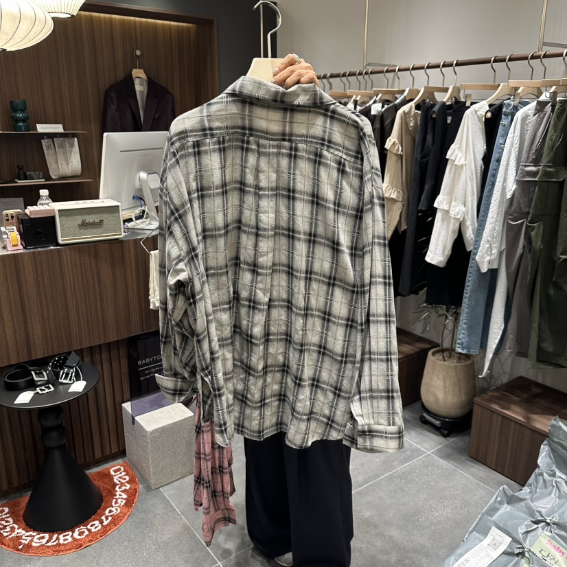 BABYTOUCH東大門㊣代購女士新款真品25秋冬熱賣襯衫蕾絲衫格紋BABYTOUCH襯衫/蕾絲衫