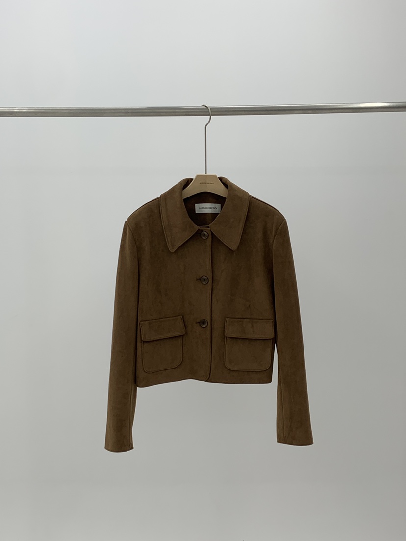 ANDYOUBROWN韓國代購㊣女裝新款時尚25秋冬真品推薦夾克絨面革ANDYOUBROWN夾克