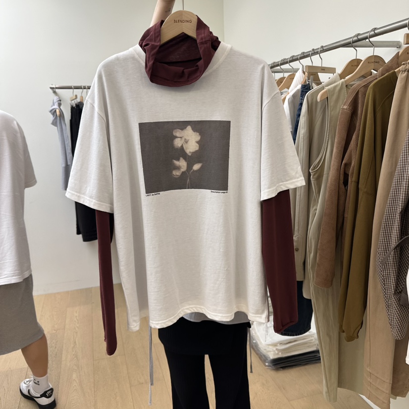 BLENDING-p東大門㊣實拍女裝新款25秋冬推薦熱賣T恤不含內搭BLENDINGT恤圖色2