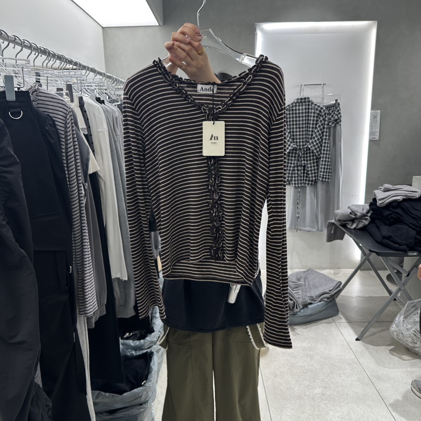 ANDE東大門㊣代購女士新品時尚真品人氣針織衫美利奴羊毛開衫Ande針織衫圖色3