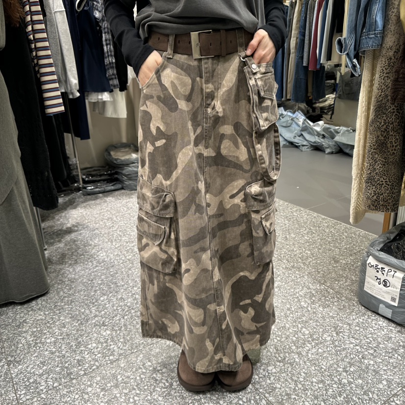 SOF韓國直郵㊣女士新款職業時尚真品熱賣25秋冬長裙不含腰帶口袋SOF長裙