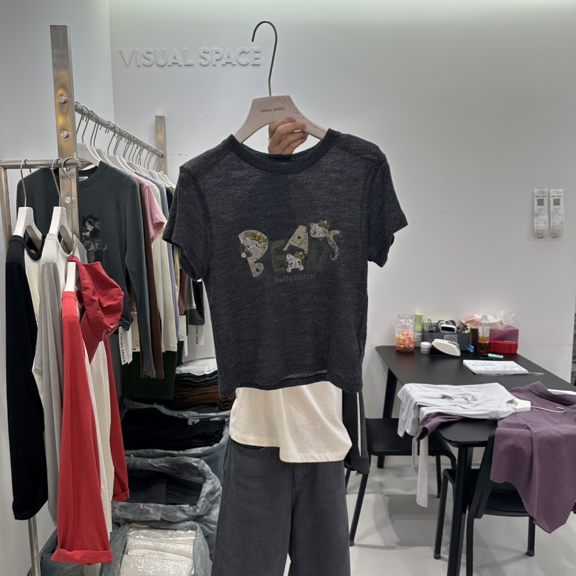 VISUAL SPACE東大門㊣代購女裝新品人氣休閑職業真品時尚T恤VISUAL SPACET恤圖色3