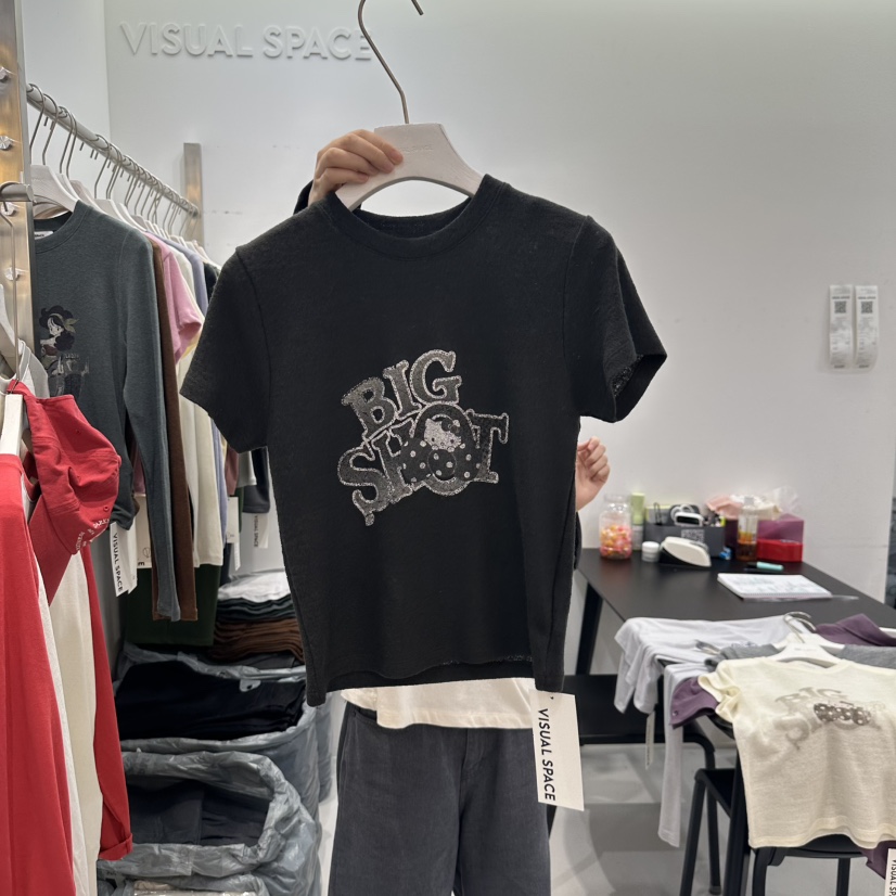VISUAL SPACE東大門㊣直郵女裝新款25秋冬休閑推薦時尚T恤VISUAL SPACET恤圖色3