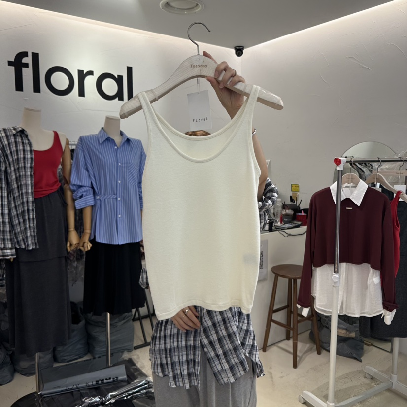 FLORAL東大門㊣實拍女裝新款時尚25秋冬休閑吊帶背心安哥拉FLORAL吊帶/背心
