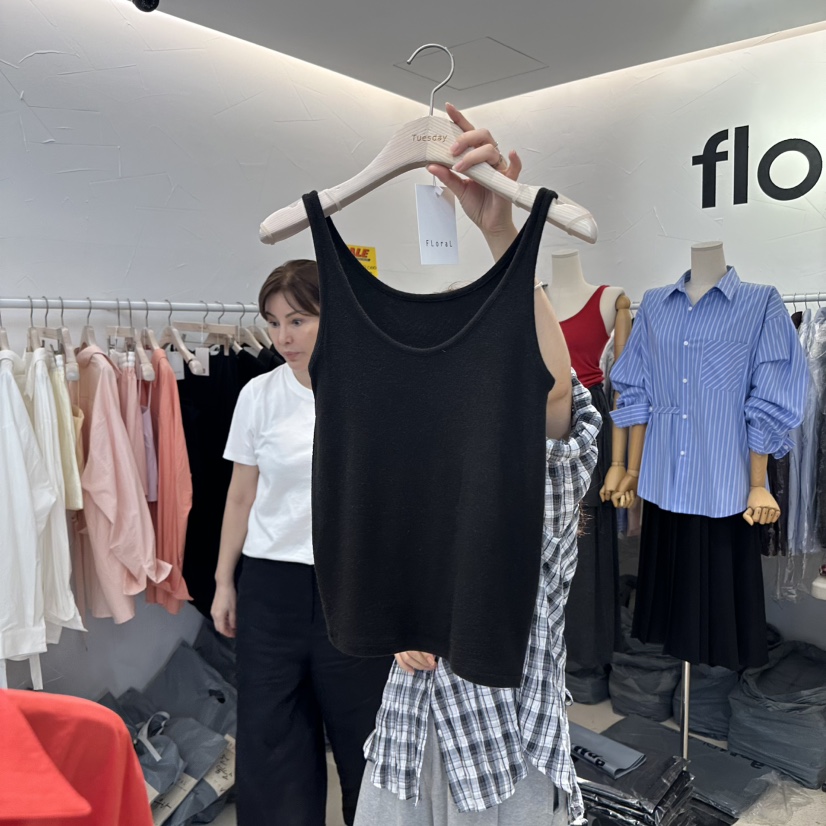 FLORAL東大門㊣實拍女裝新款時尚25秋冬休閑吊帶背心安哥拉FLORAL吊帶/背心圖色4