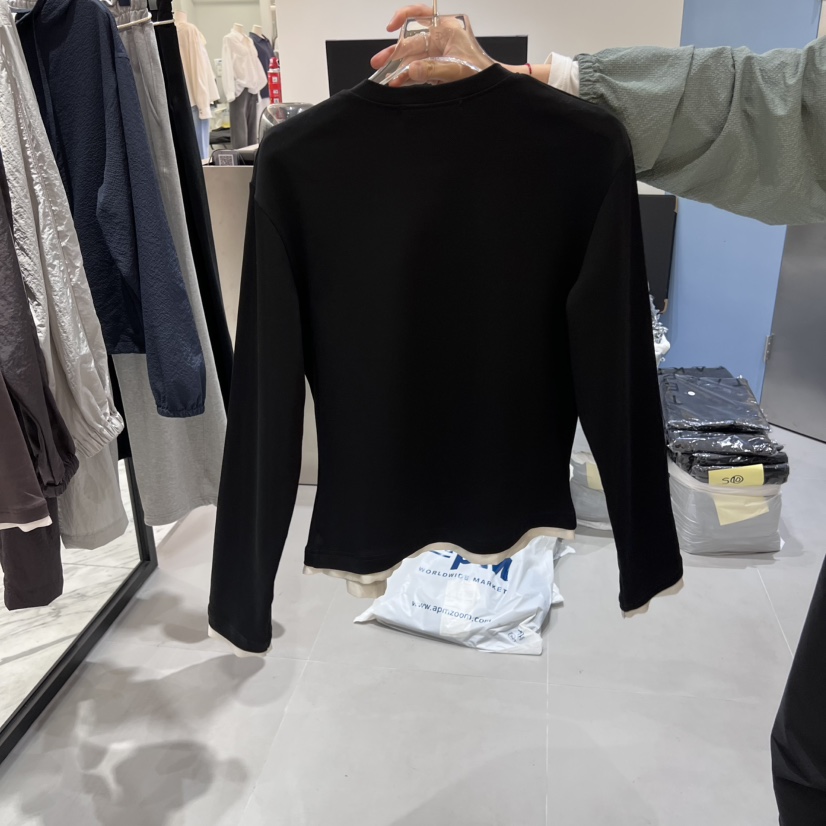 TAKE TEE韓國代購㊣女士新品時尚人氣推薦長袖T恤假兩件開衫TAKE TEE長袖T恤