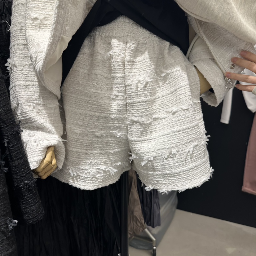 A.CES東大門㊣實拍女裝新款推薦休閑真品職業熱賣短褲粗花呢A.CES短褲圖色1