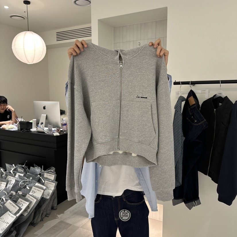 LOW MOMENT東大門㊣直郵女士新品休閑時尚25秋冬夾克拉鏈兜帽LOW MOMENT夾克圖色3
