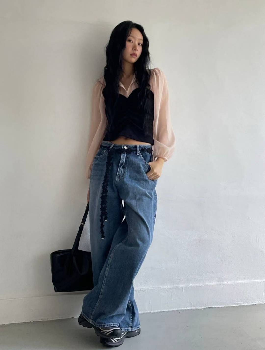 MISSJEAN東大門㊣代購女裝新款真品推薦熱賣牛仔褲不含腰帶MISSJEAN牛仔褲