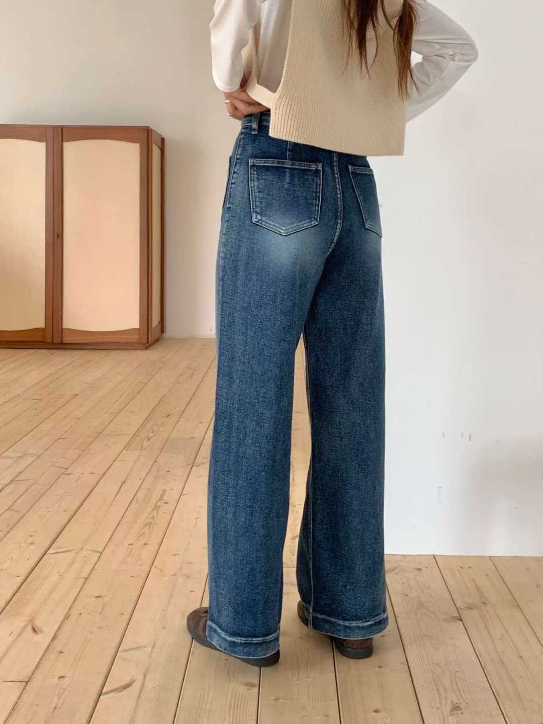 MISSJEAN韓國代購㊣女裝新品真品人氣熱賣休閑職業時尚牛仔褲MISSJEAN牛仔褲
