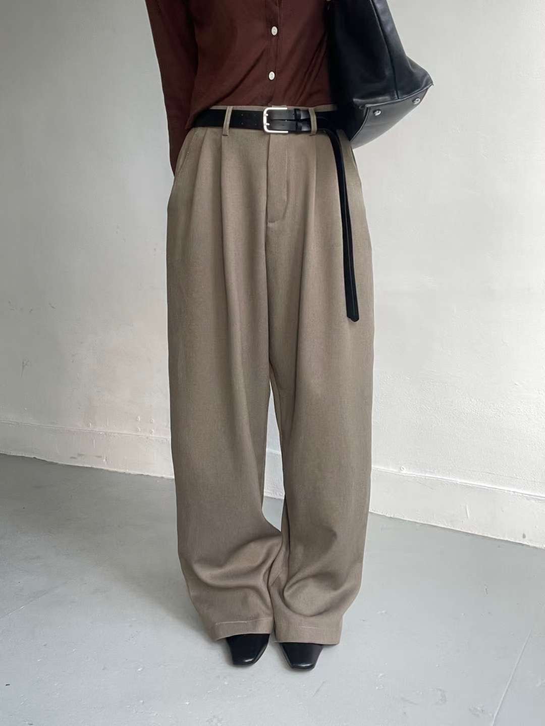 MISSJEAN東大門㊣實拍女士新品25秋冬職業熱賣休閑褲不含腰帶MISSJEAN休閑褲圖色1