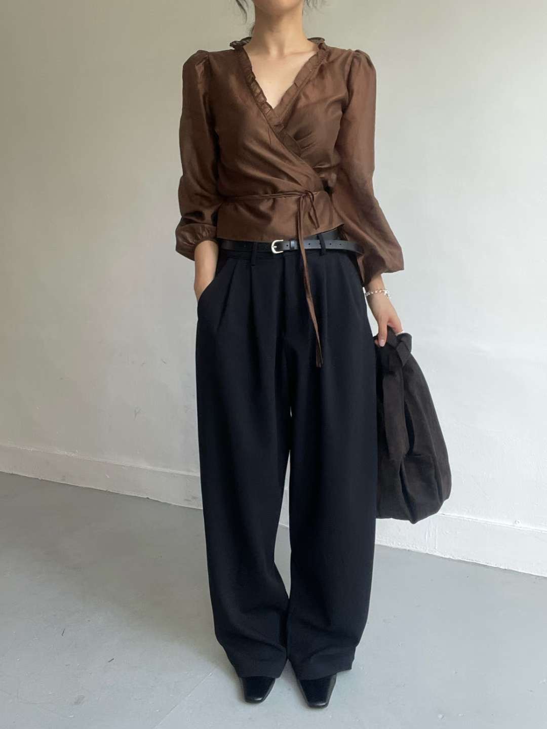 MISSJEAN東大門㊣實拍女士新品25秋冬職業熱賣休閑褲不含腰帶MISSJEAN休閑褲圖色2