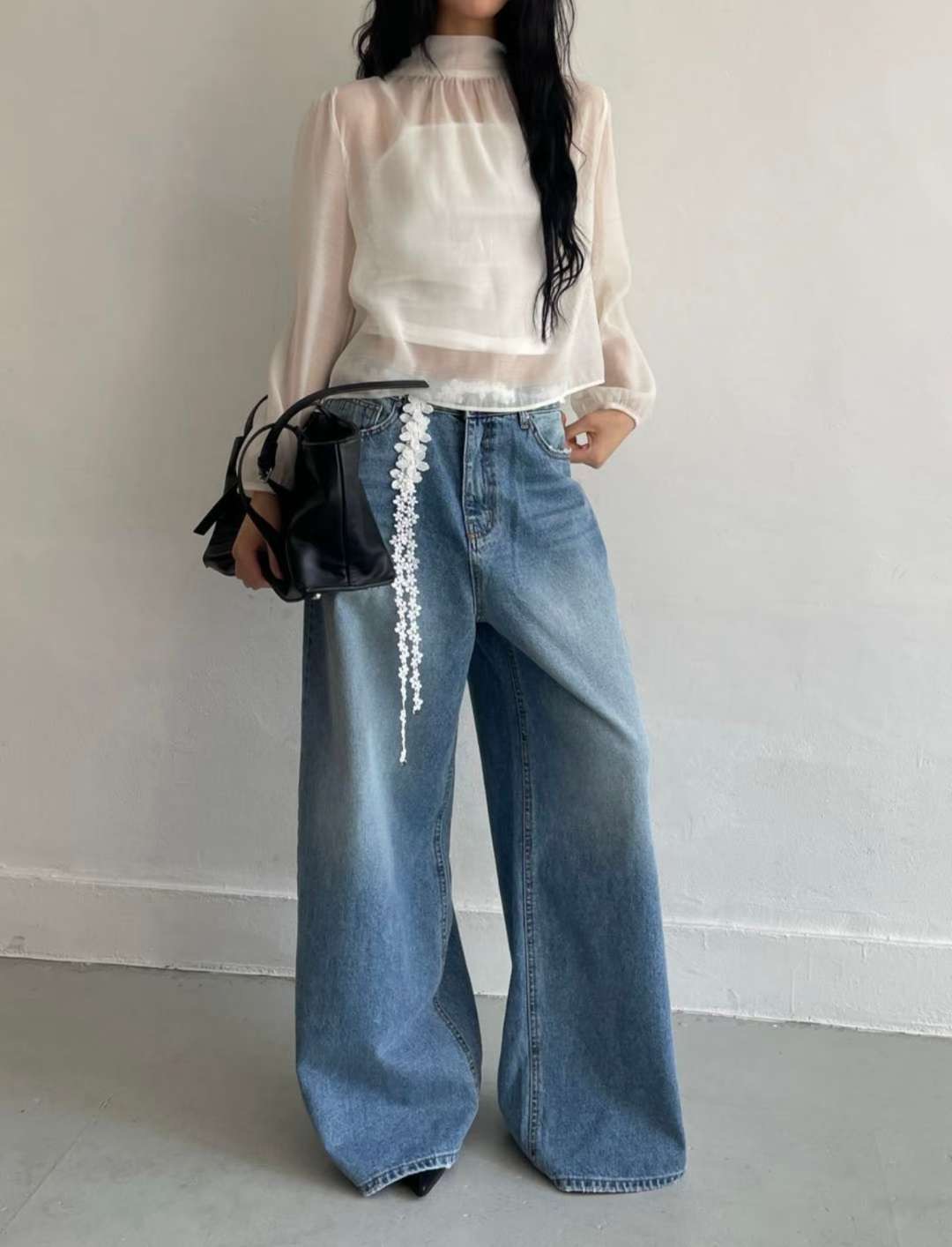 MISSJEAN東大門㊣實拍女士新款熱賣時尚休閑牛仔褲不含腰帶MISSJEAN牛仔褲
