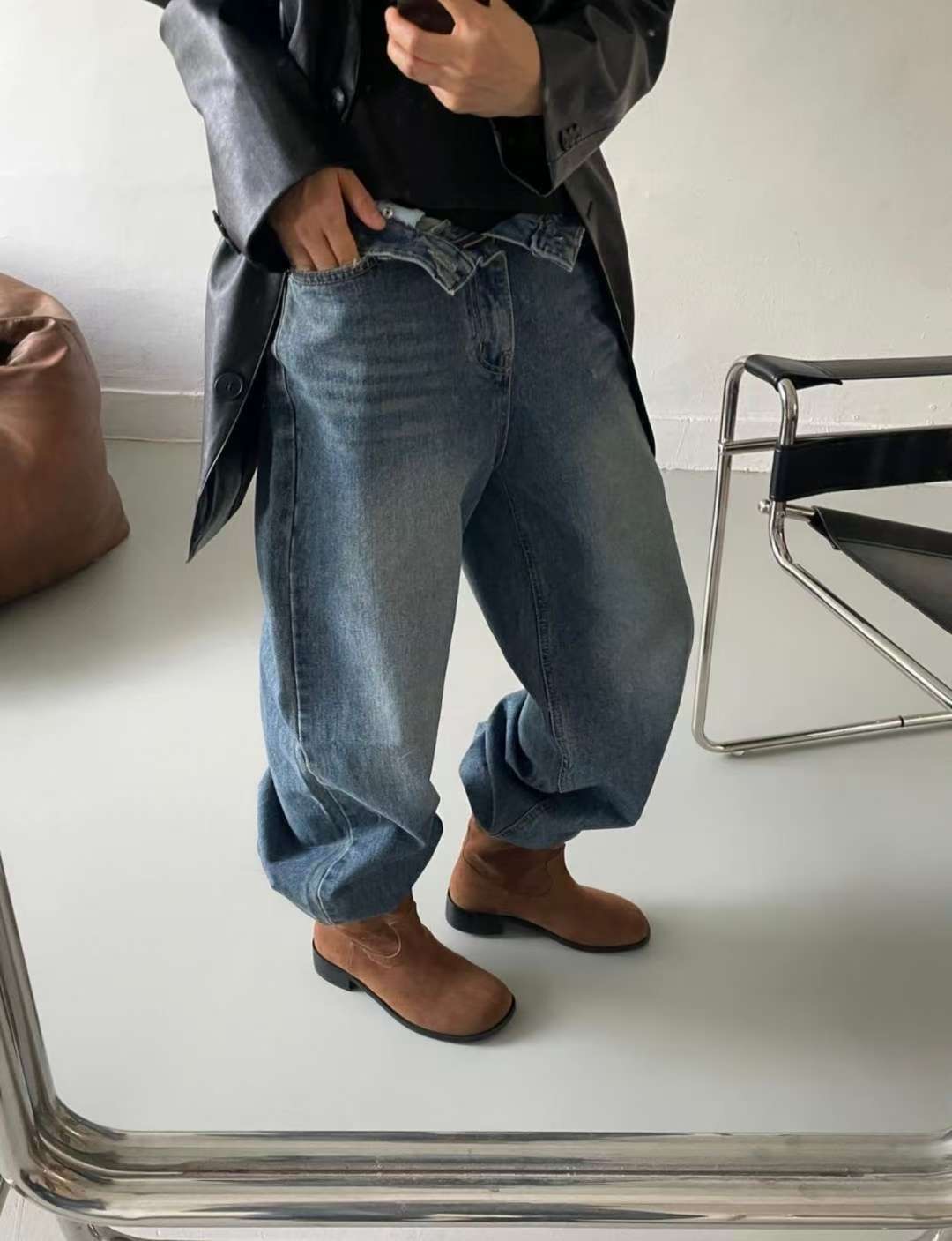 MISSJEAN東大門㊣實拍女士新款人氣真品推薦牛仔褲不含腰帶MISSJEAN牛仔褲