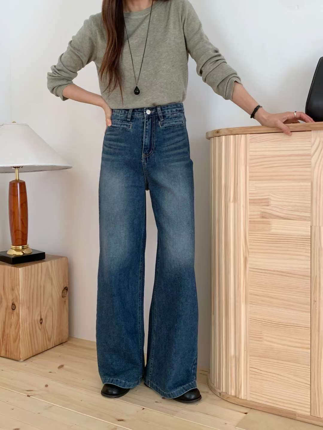MISSJEAN東大門㊣實拍女士新款休閑真品時尚熱賣人氣牛仔褲MISSJEAN牛仔褲圖色1