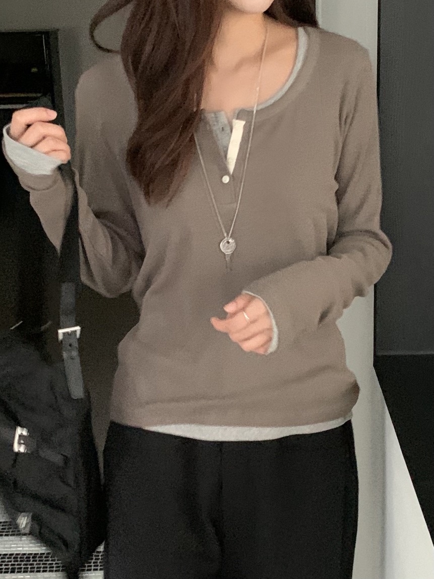 BAKING POWDER東大門㊣直郵女裝新款25秋冬職業時尚長袖T恤BAKING POWDER長袖T恤