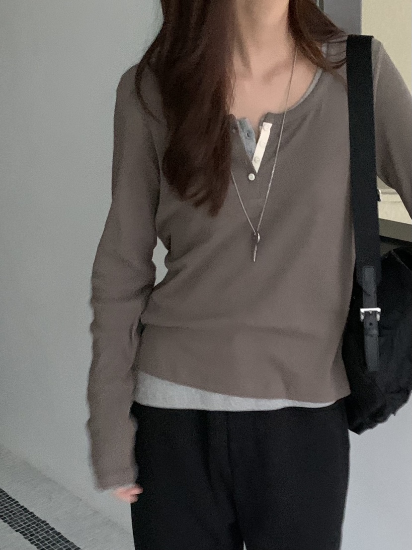 BAKING POWDER東大門㊣直郵女裝新款25秋冬職業時尚長袖T恤BAKING POWDER長袖T恤