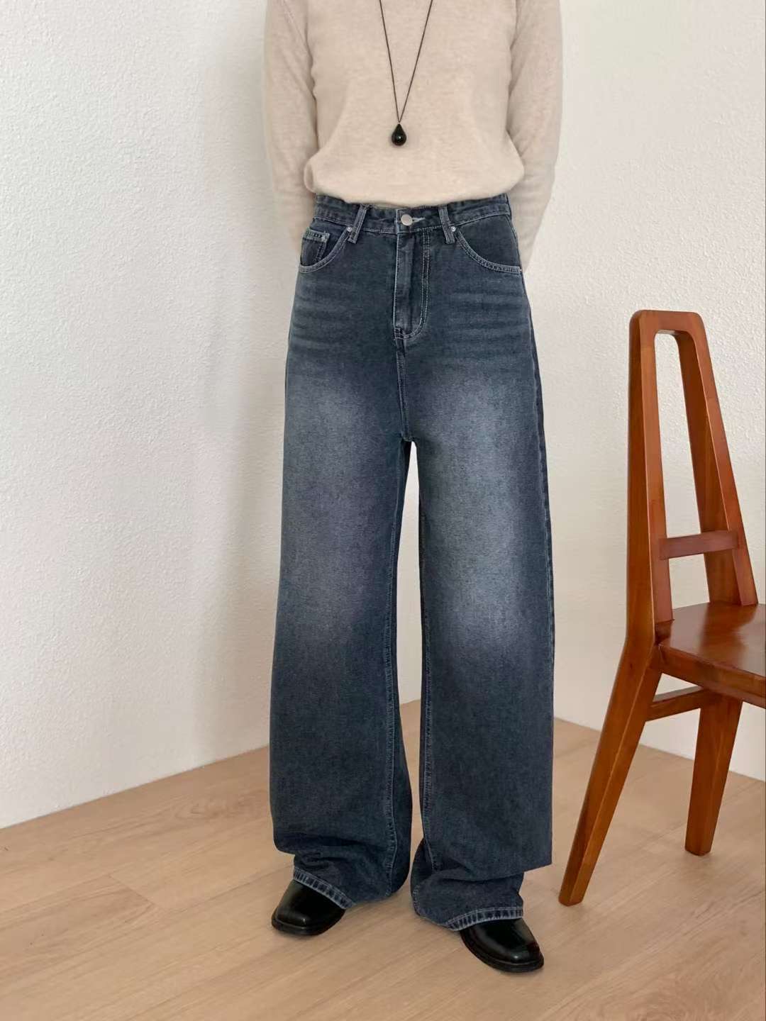 MISSJEAN韓國直郵㊣女士新品職業休閑真品熱賣時尚推薦牛仔褲MISSJEAN牛仔褲圖色1