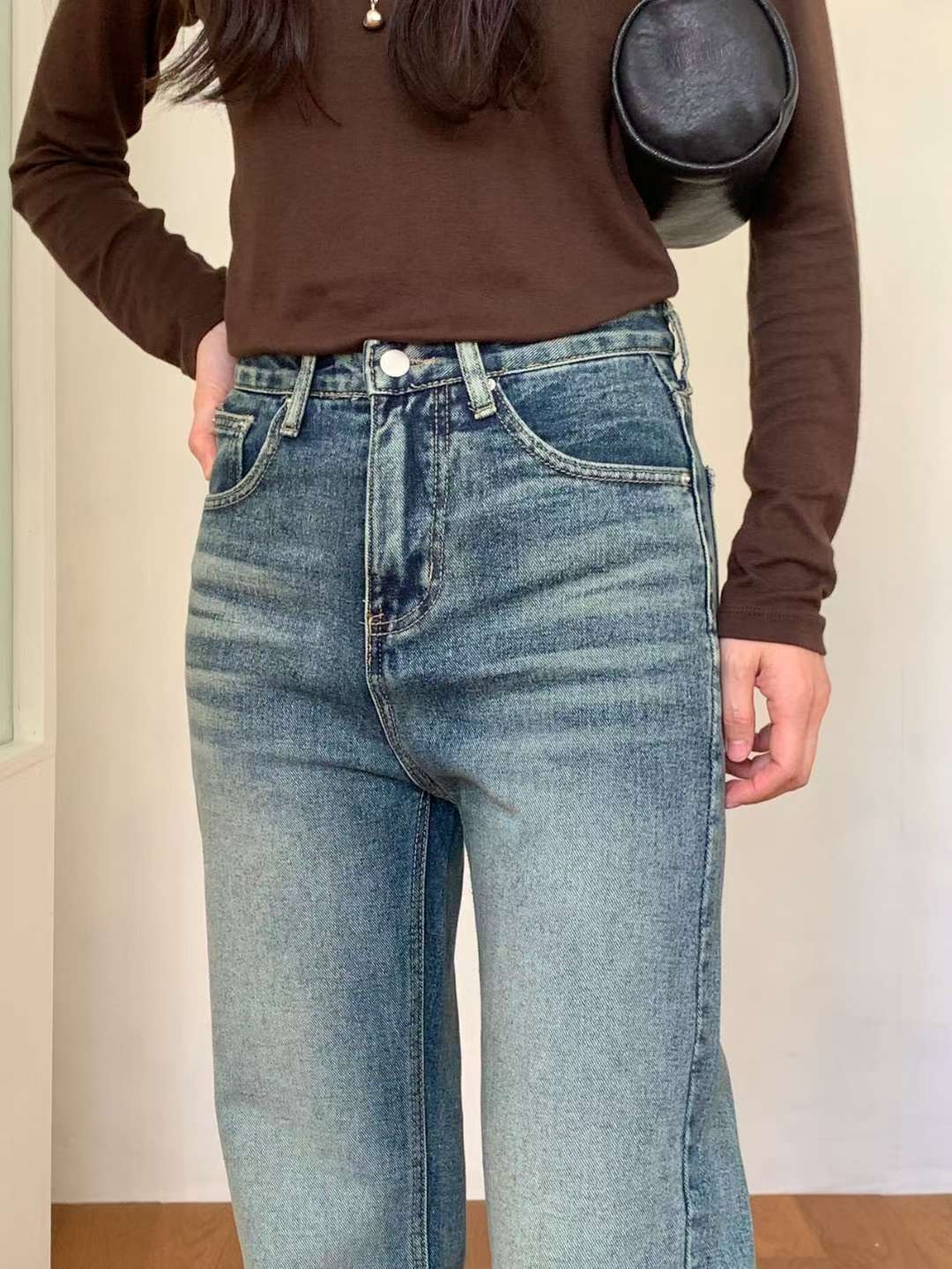 MISSJEAN韓國直郵㊣女裝新品時尚職業推薦休閑真品熱賣牛仔褲MISSJEAN牛仔褲