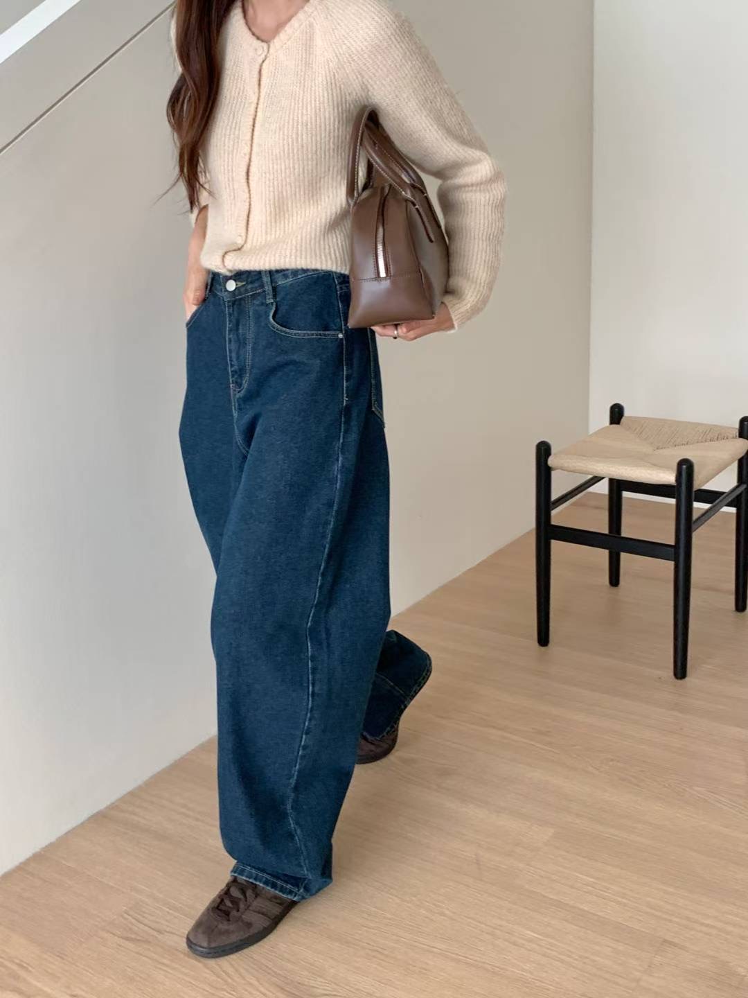 MISSJEAN韓國代購㊣女裝新款人氣25秋冬推薦真品時尚牛仔褲MISSJEAN牛仔褲