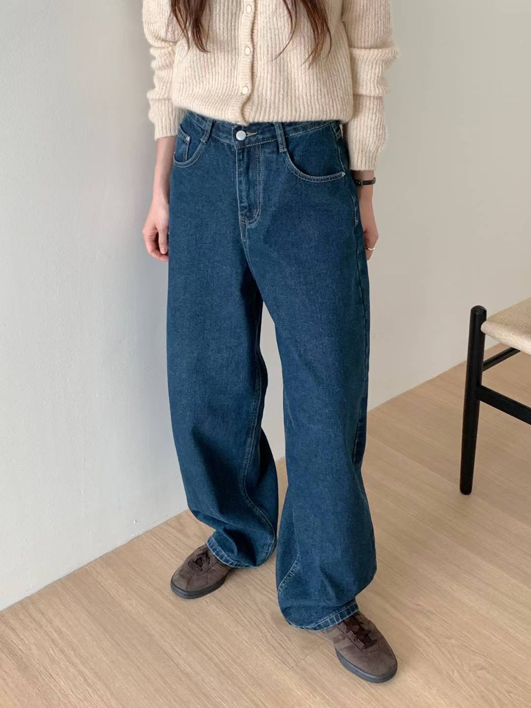MISSJEAN韓國代購㊣女裝新款人氣25秋冬推薦真品時尚牛仔褲MISSJEAN牛仔褲圖色1