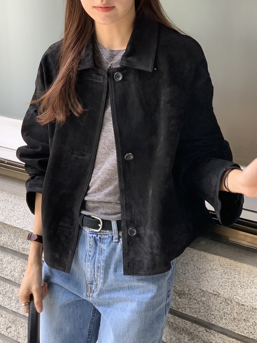 BAKING POWDER東大門㊣代購女裝新款休閑熱賣職業夾克絨面革BAKING POWDER夾克圖色2
