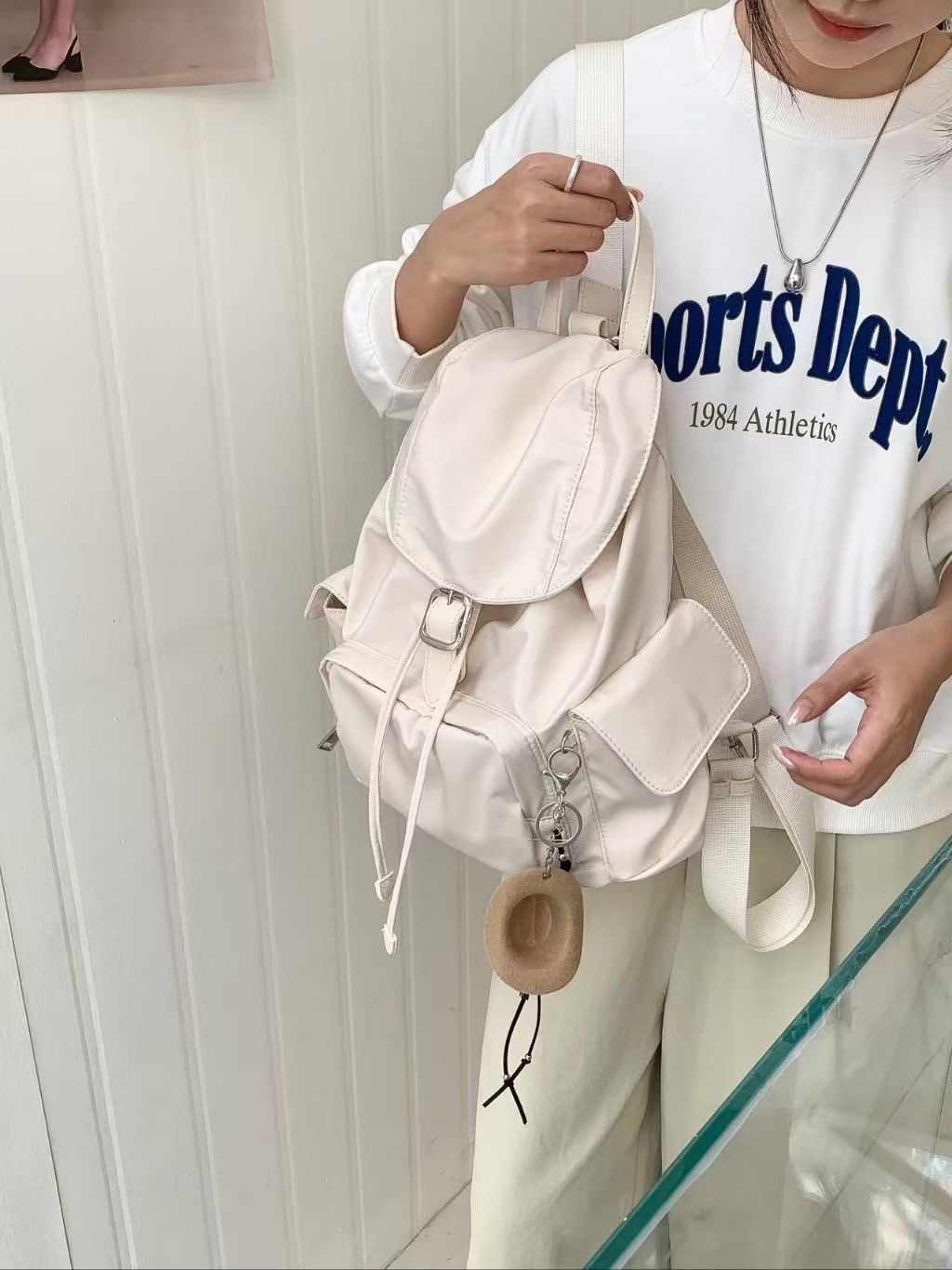 ORANGE-오렌지-OT東大門㊣代購女裝新款休閑雙肩背包口袋ORANGE雙肩背包圖色4
