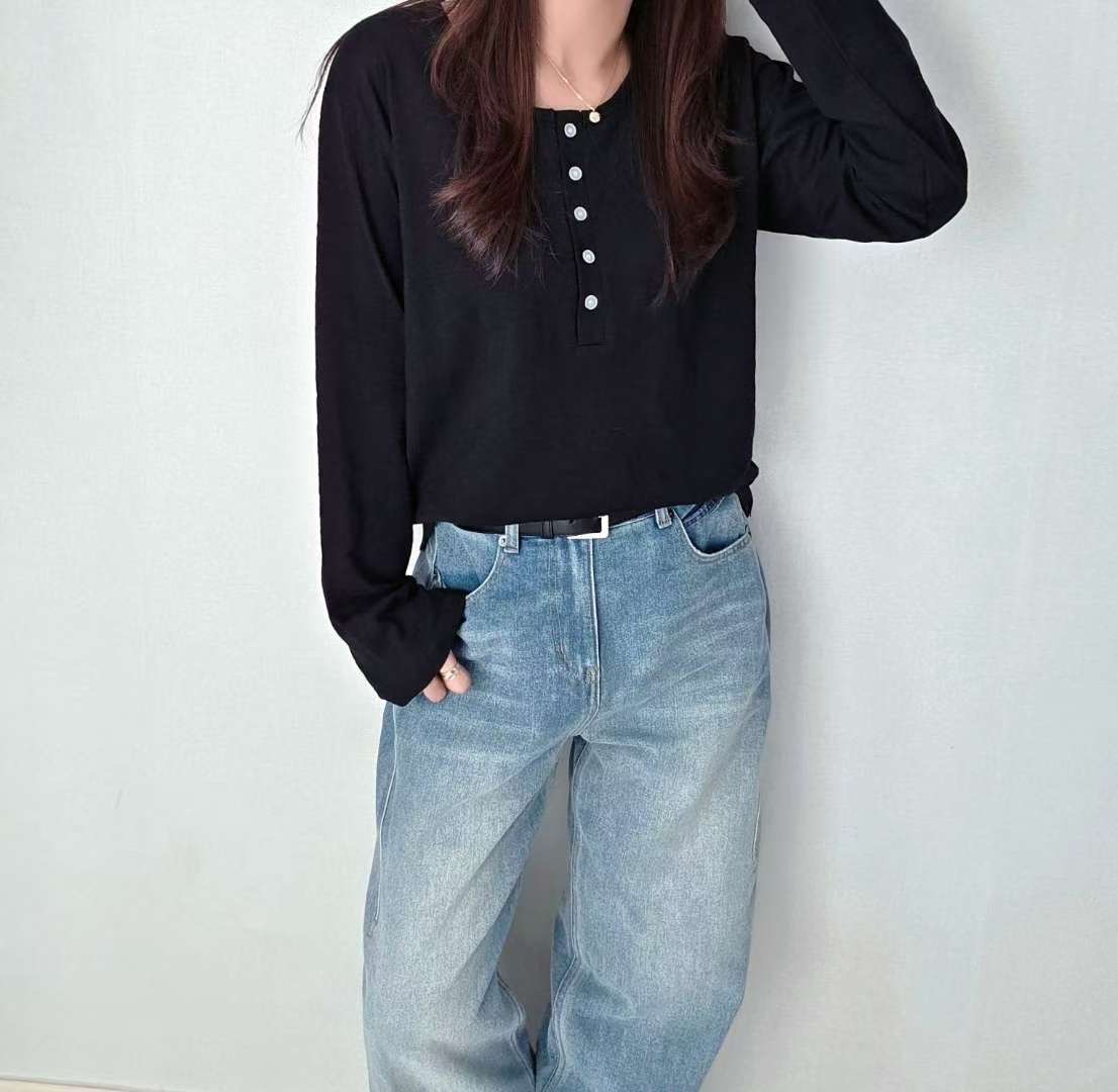 SSEN-쎈-T東大門㊣代購女士新款熱賣人氣職業25秋冬長袖T恤SSEN-쎈-T長袖T恤圖色3
