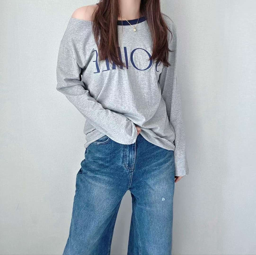 SSEN-쎈-T東大門㊣直郵女裝新品熱賣職業休閑25秋冬長袖T恤SSEN-쎈-T長袖T恤圖色2