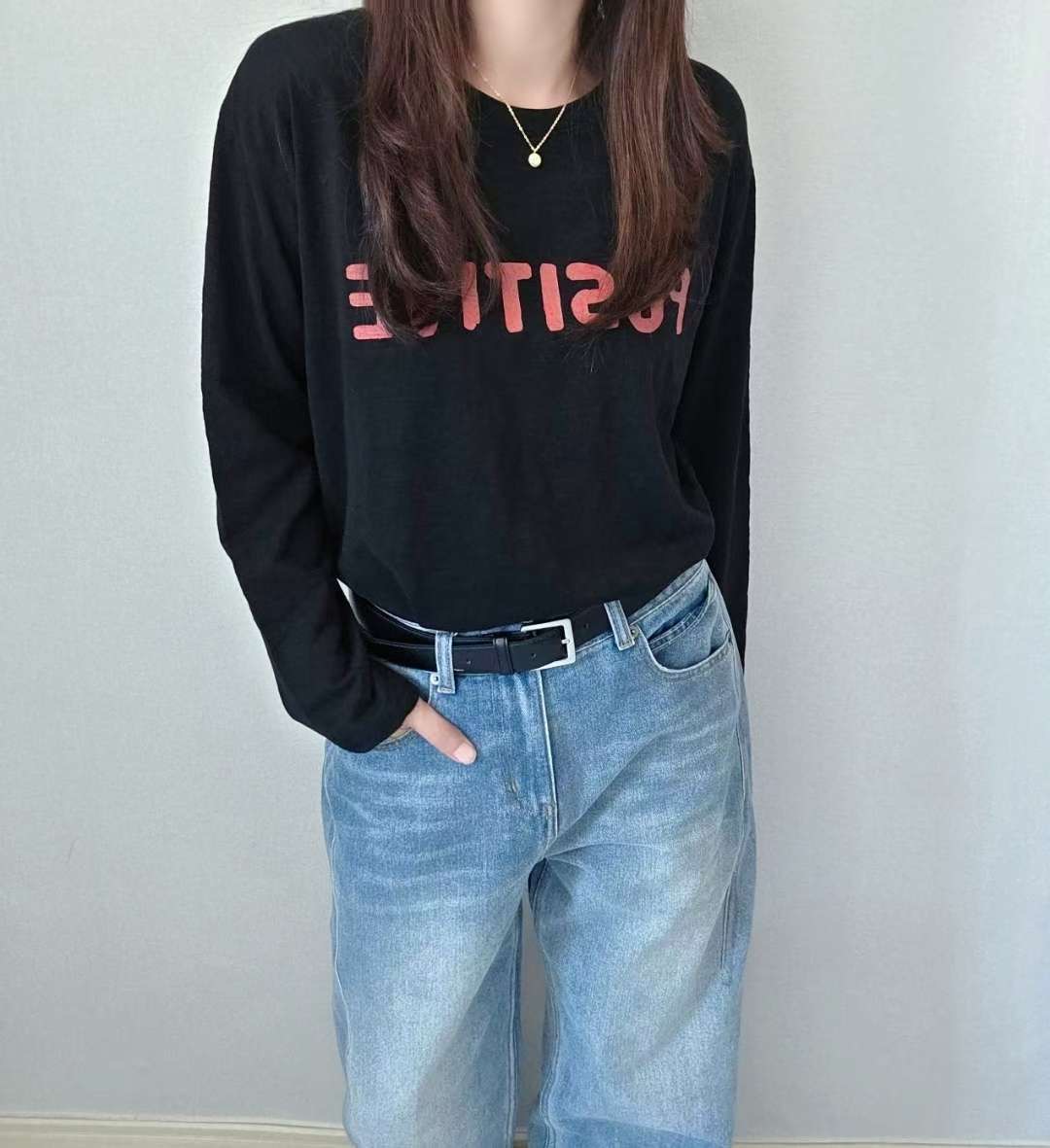 SSEN-쎈-T東大門㊣實拍女裝新款25秋冬真品推薦休閑長袖T恤SSEN-쎈-T長袖T恤圖色3