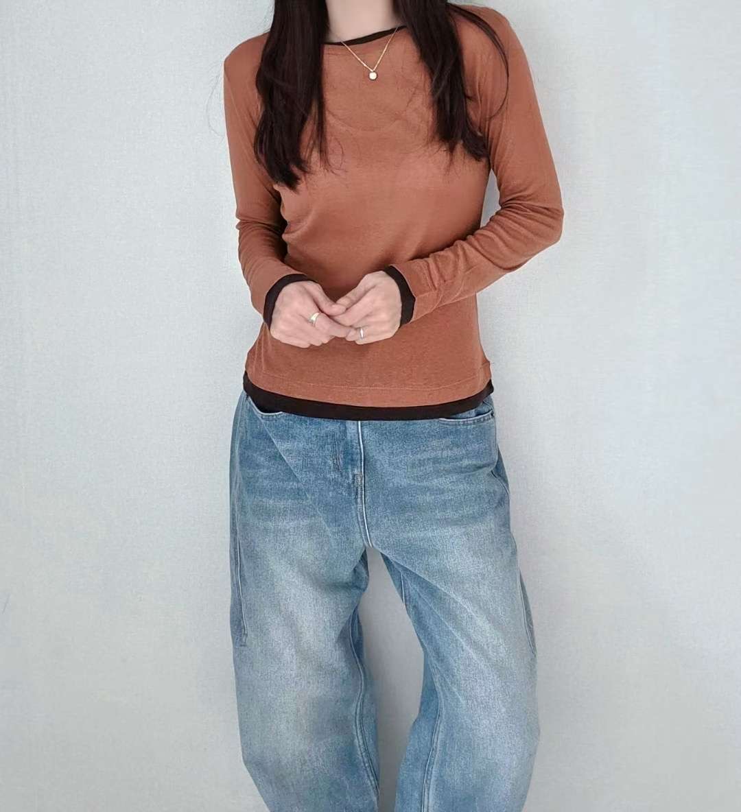 SSEN-쎈-T韓國直郵㊣女裝新款真品推薦休閑25秋冬長袖T恤SSEN-쎈-T長袖T恤圖色3