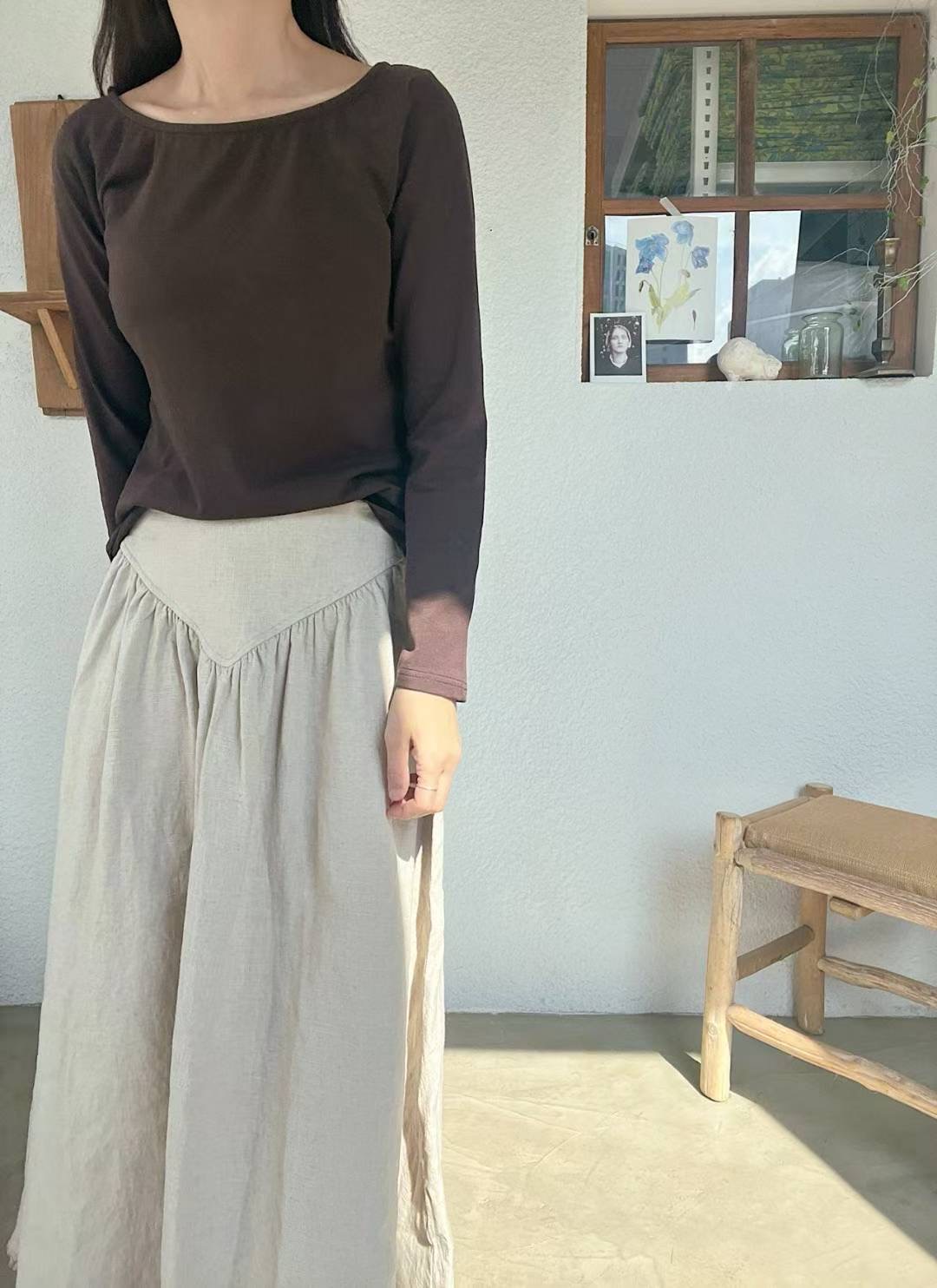 LAGRASS東大門㊣實拍女士新品人氣休閑推薦職業時尚長袖T恤LAGRASS長袖T恤圖色2