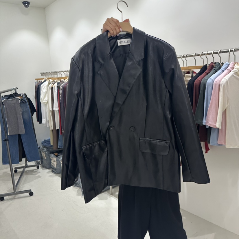 REPELLER東大門㊣代購女士新品熱賣25秋冬推薦夾克皮革寬松REPELLER夾克圖色2