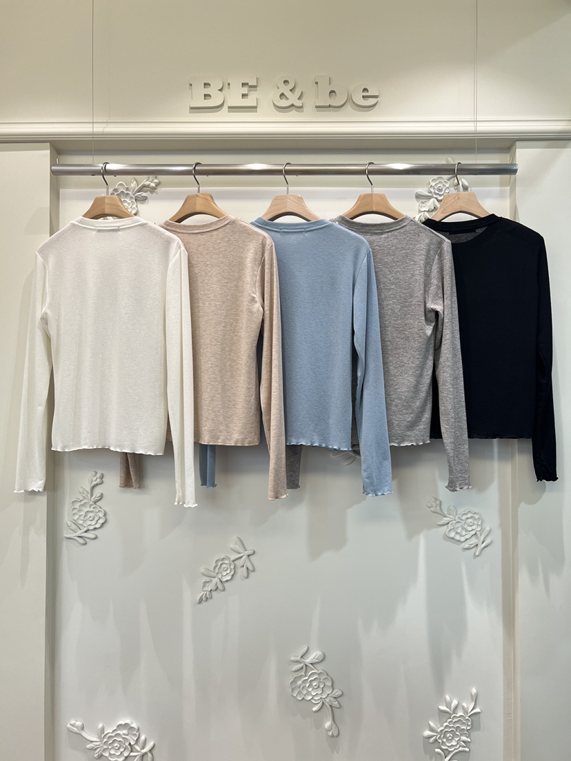 BE&BE東大門㊣實拍女裝新品休閑時尚推薦人氣職業長袖T恤BE&be長袖T恤