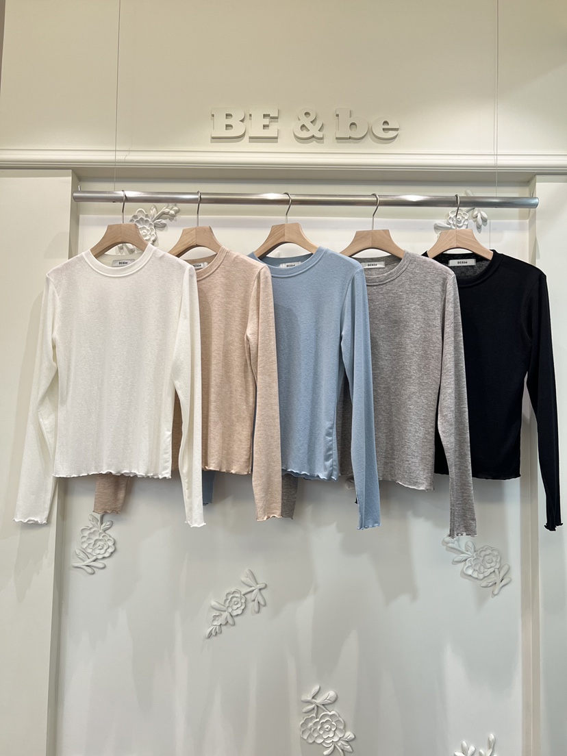 BE&BE韓國代購㊣女裝新款真品25秋冬熱賣時尚職業長袖T恤BE&be長袖T恤