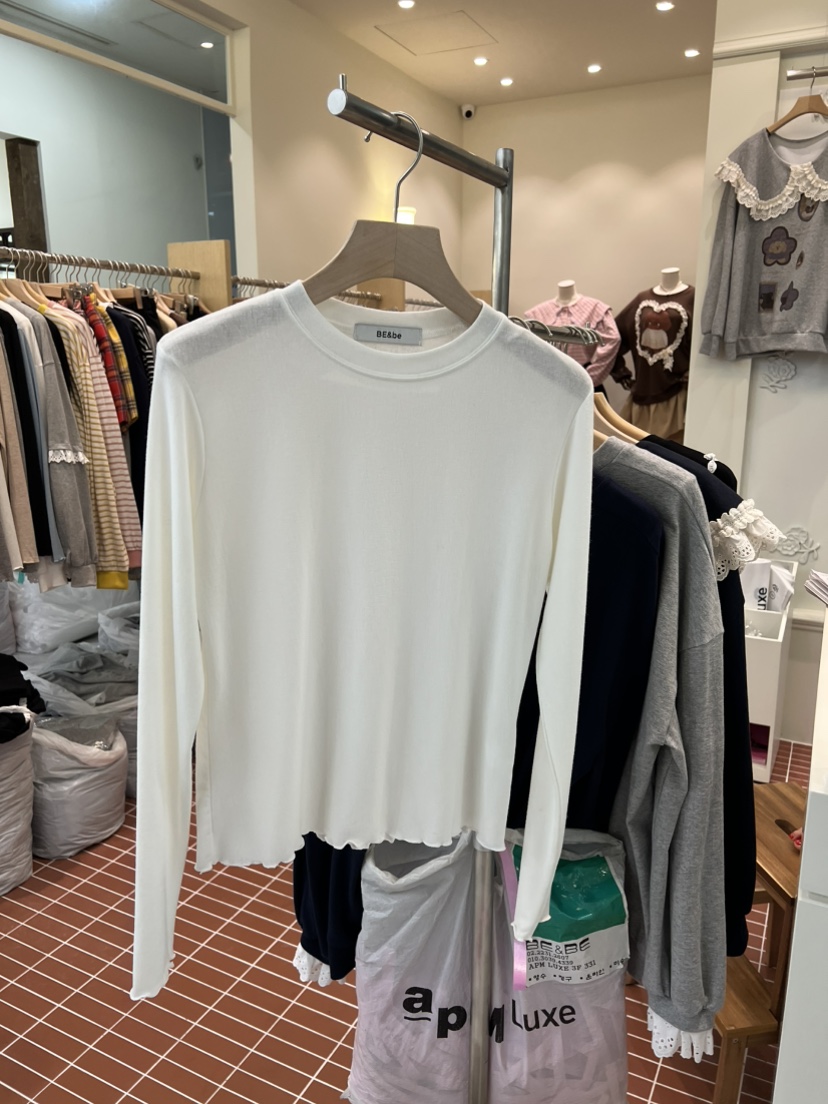 BE&BE韓國代購㊣女裝新款真品25秋冬熱賣時尚職業長袖T恤BE&be長袖T恤圖色5