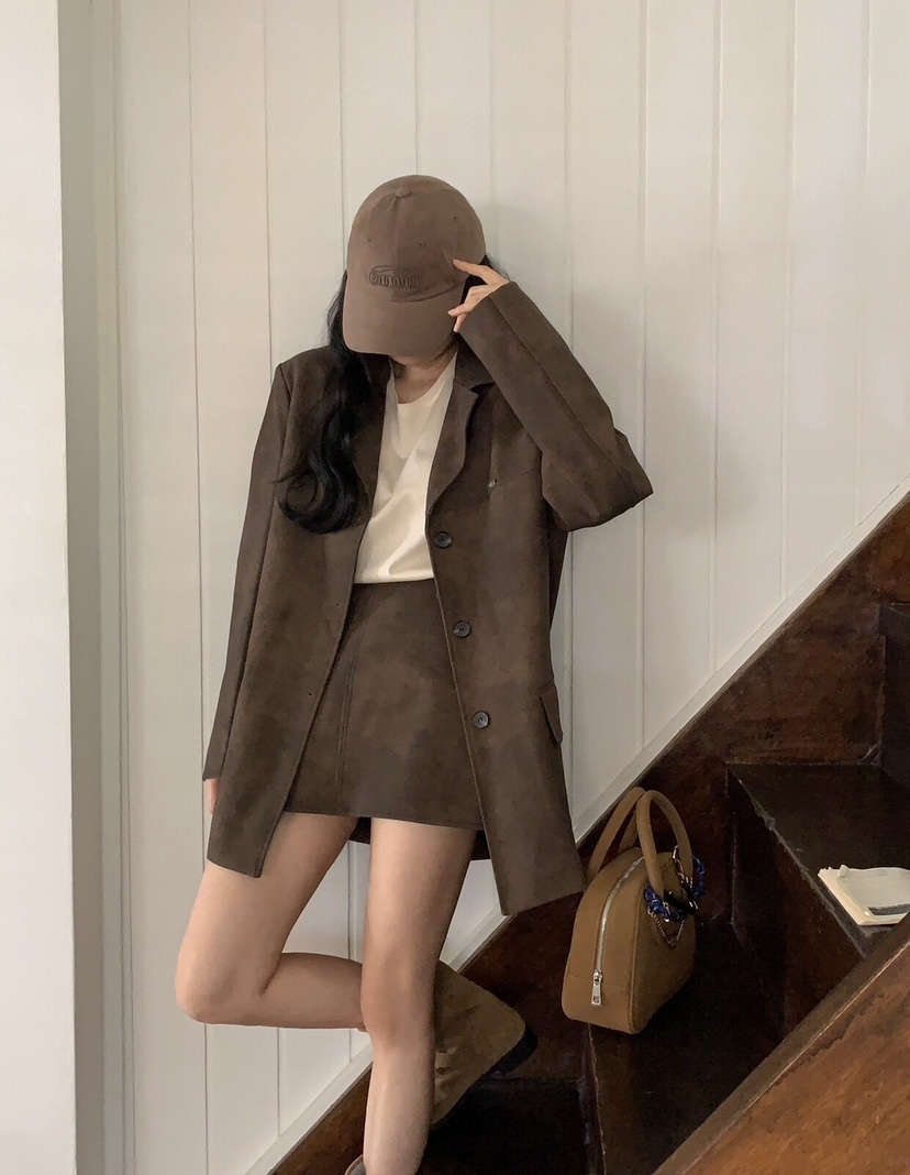 FORMSTUDIO韓國代購㊣女士新品時尚熱賣休閑職業25秋冬夾克拉絨FORMSTUDIO夾克