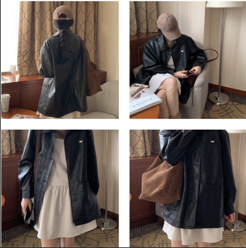 FORMSTUDIO韓國直郵㊣女士新品25秋冬推薦職業夾克生態皮革FORMSTUDIO夾克