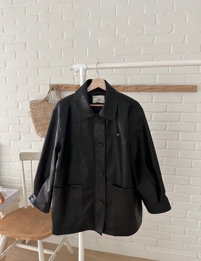 FORMSTUDIO韓國直郵㊣女士新品25秋冬推薦職業夾克生態皮革FORMSTUDIO夾克