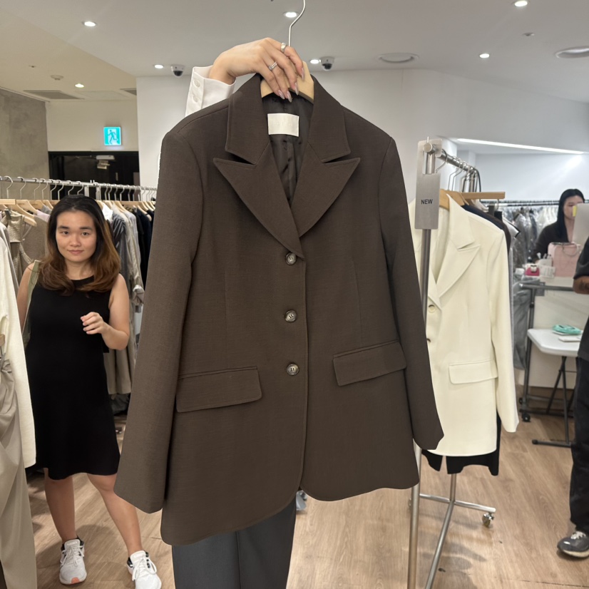 LEWIN韓國代購㊣女裝新款時尚人氣25秋冬熱賣真品職業休閑夾克LEWIN夾克圖色2