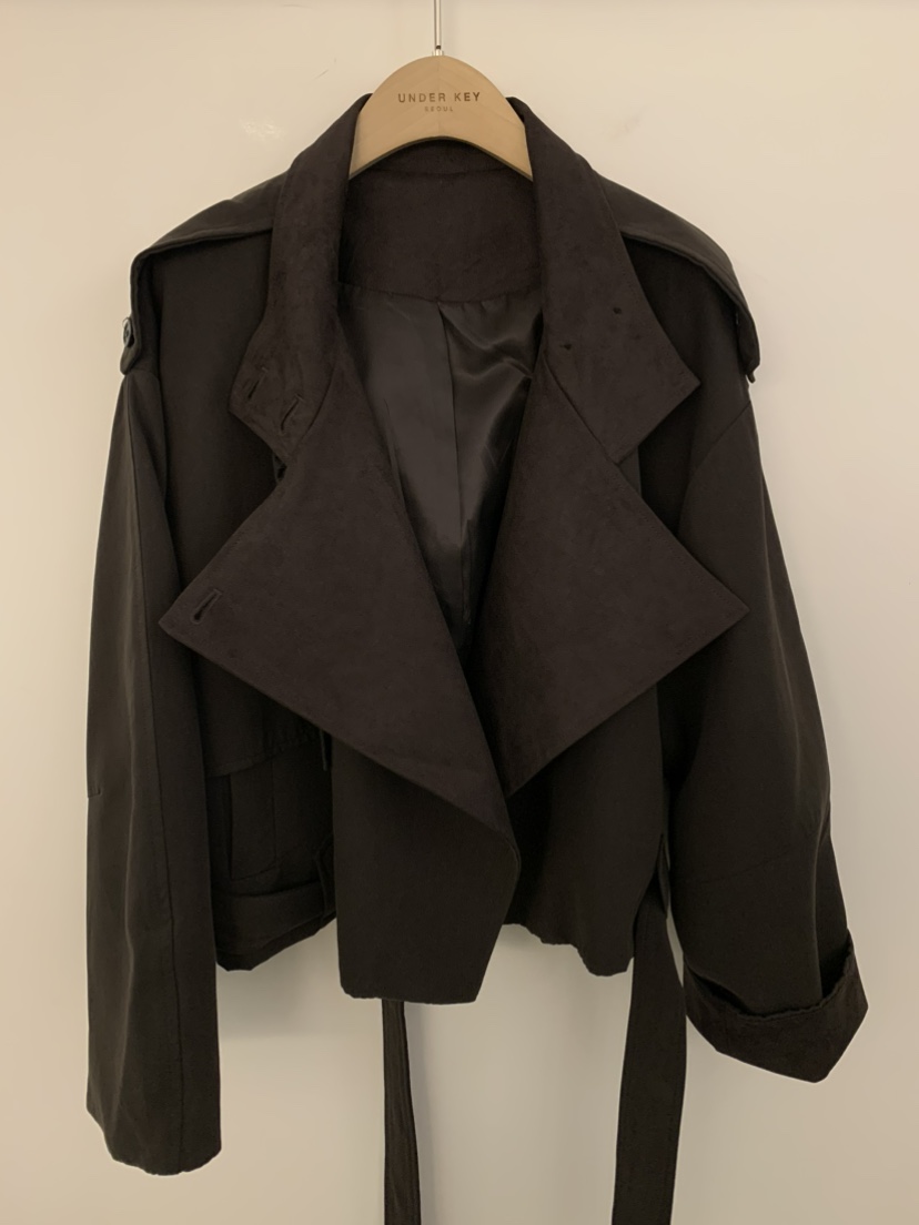 UNDER KEY東大門㊣代購女裝新品25秋冬職業時尚夾克含腰帶UNDER KEY夾克圖色2