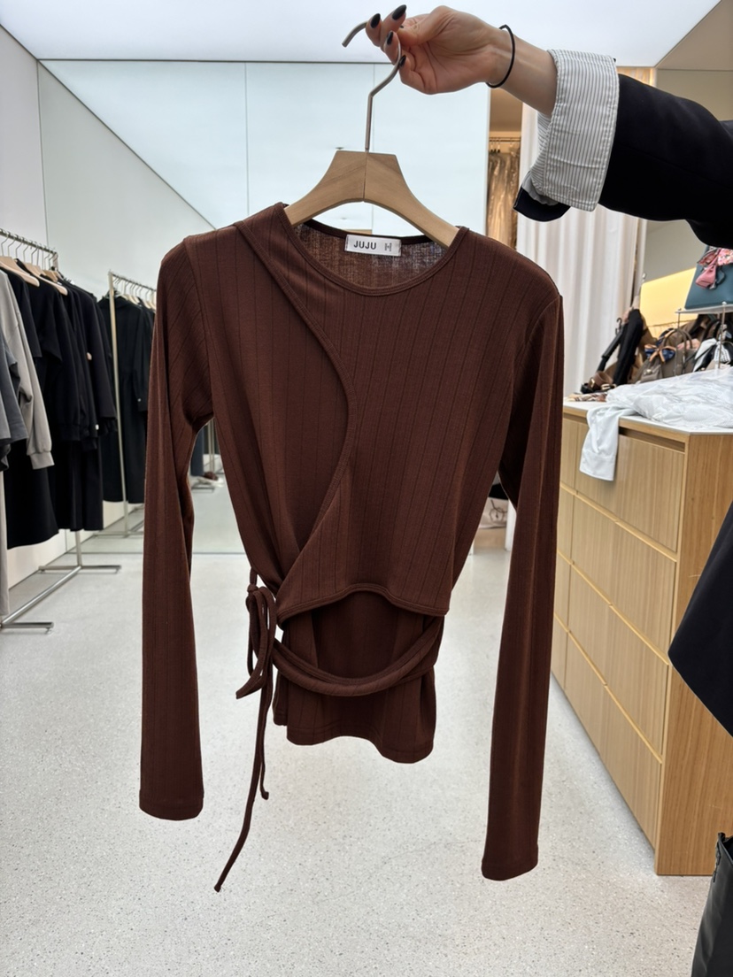 JUJU韓國直郵㊣女裝新品25秋冬熱賣時尚職業推薦休閑長袖T恤JUJU長袖T恤圖色3