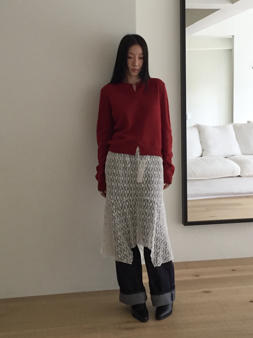 LOVE MOMENT東大門㊣實拍女裝新品25秋冬半身裙中短裙蕾絲LOVE MOMENT半身裙/中短裙