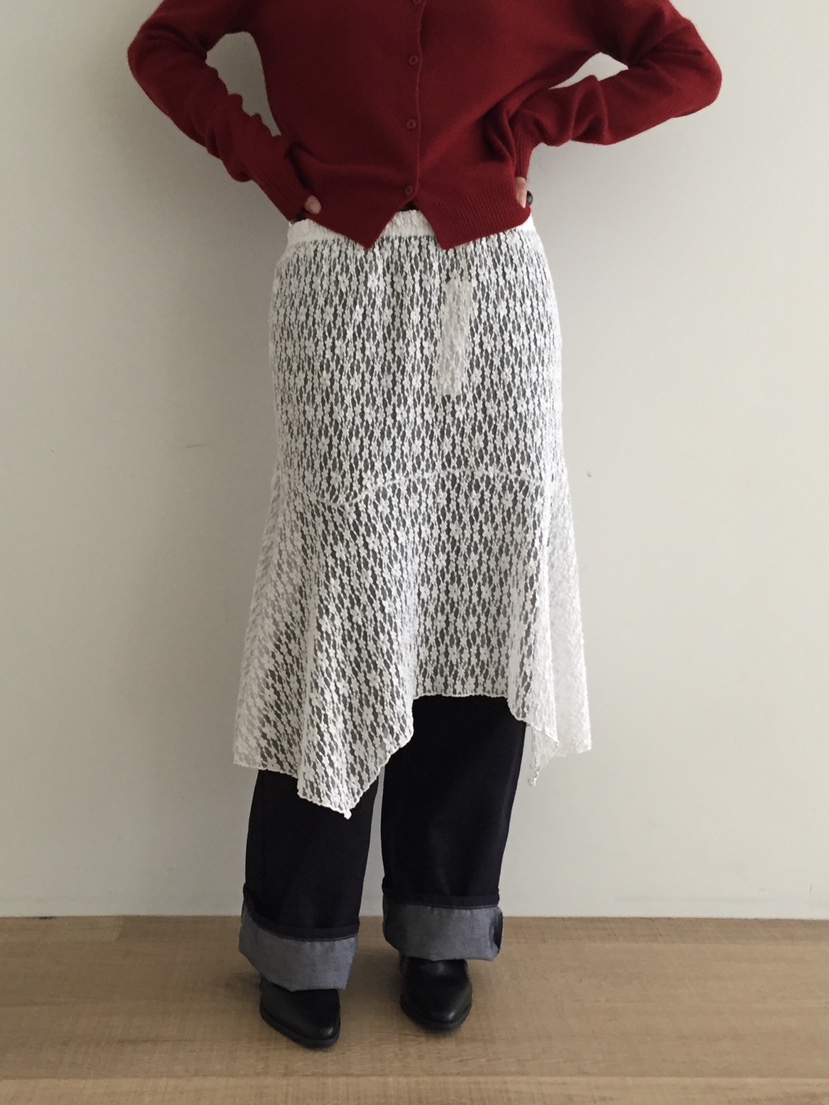 LOVE MOMENT東大門㊣實拍女裝新品25秋冬半身裙中短裙蕾絲LOVE MOMENT半身裙/中短裙