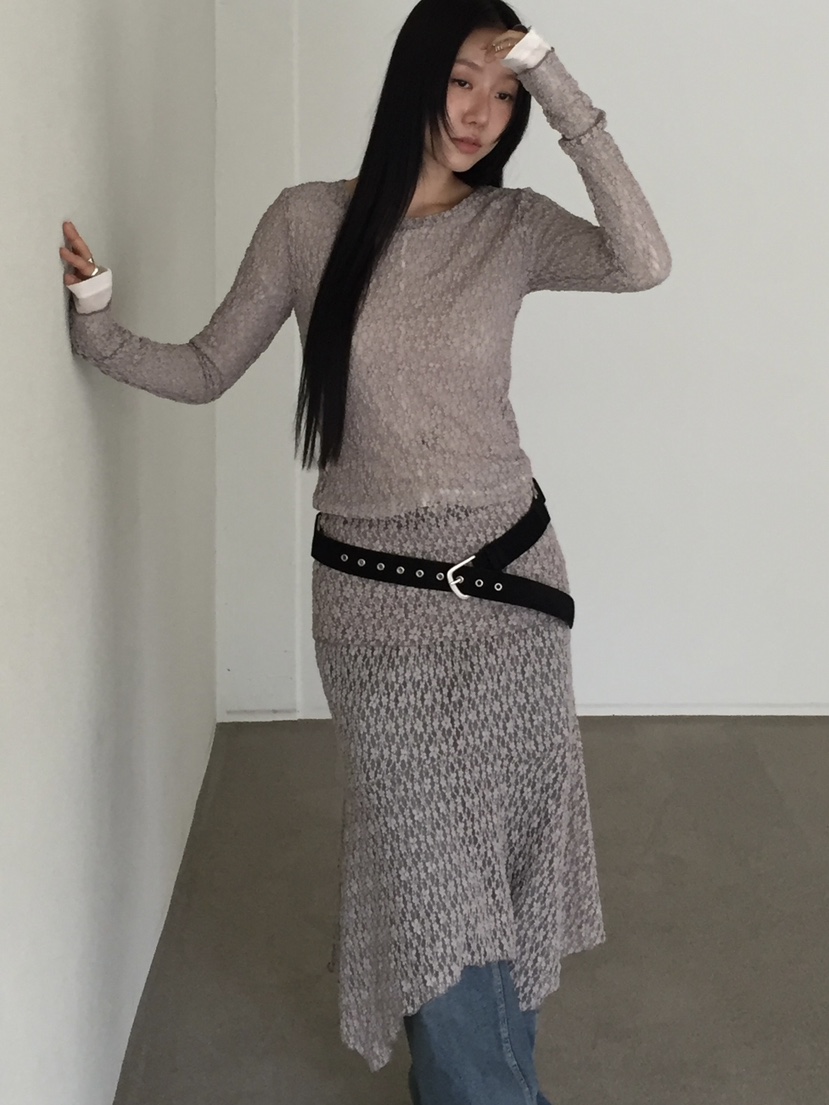 LOVE MOMENT東大門㊣實拍女裝新品25秋冬半身裙中短裙蕾絲LOVE MOMENT半身裙/中短裙
