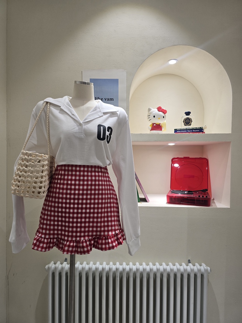 LIKEVAM韓國代購㊣女裝新品人氣25秋冬推薦職業真品短裙格紋LIKEVAM短裙