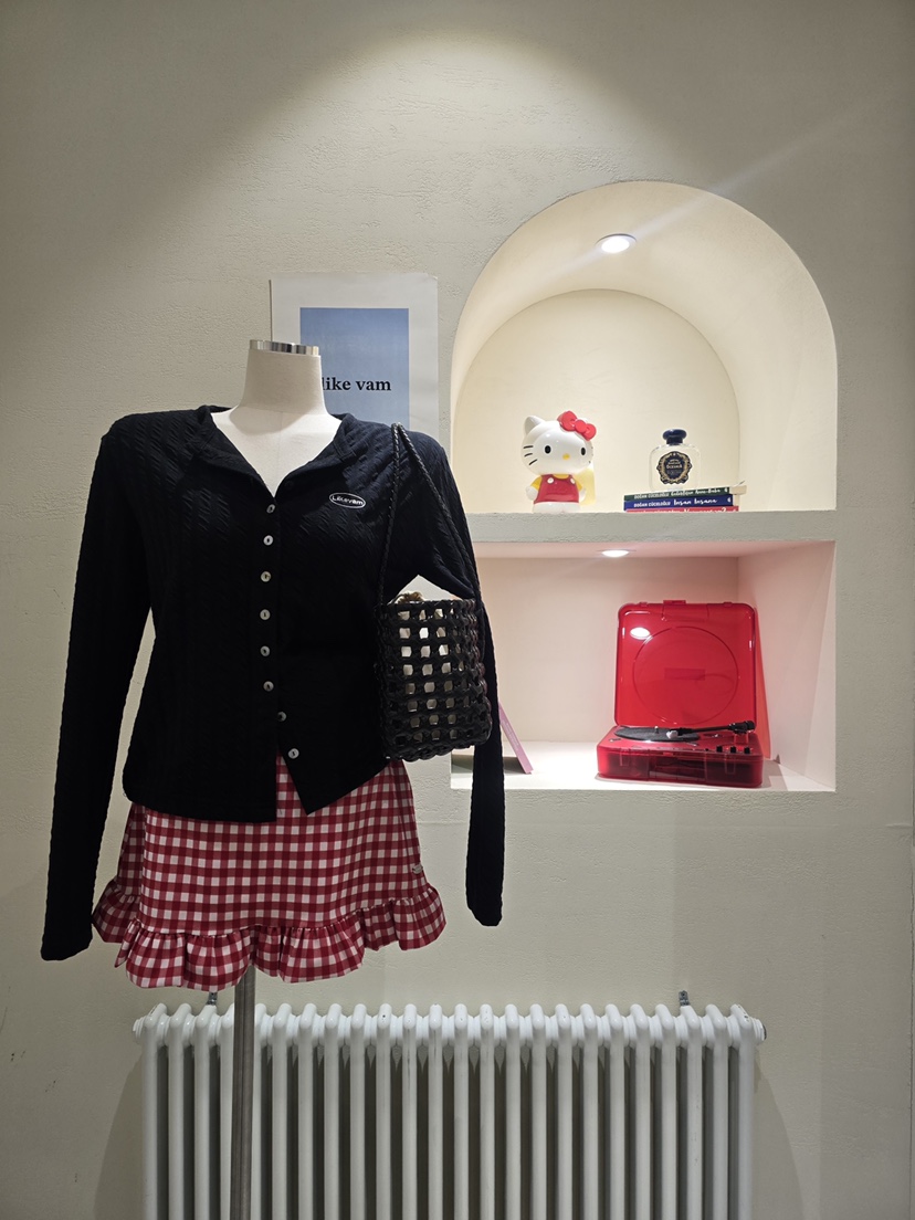 LIKEVAM韓國代購㊣女裝新品人氣25秋冬推薦職業真品短裙格紋LIKEVAM短裙