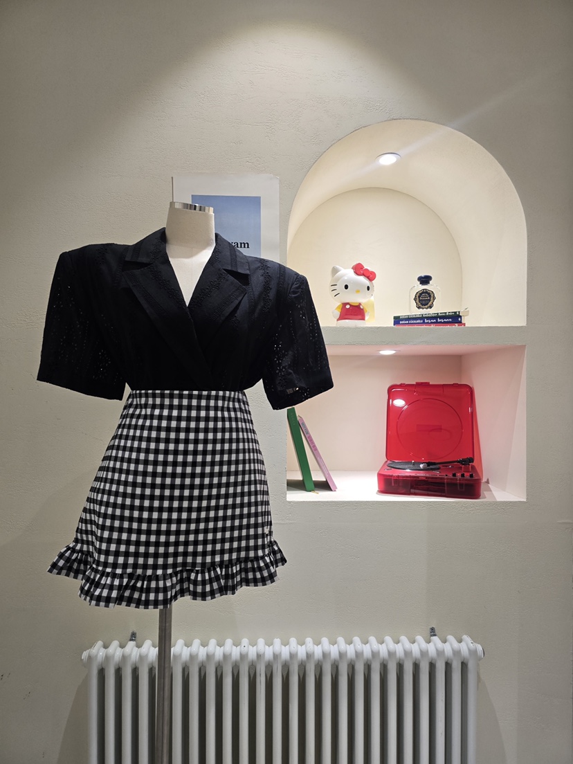 LIKEVAM韓國代購㊣女裝新品人氣25秋冬推薦職業真品短裙格紋LIKEVAM短裙