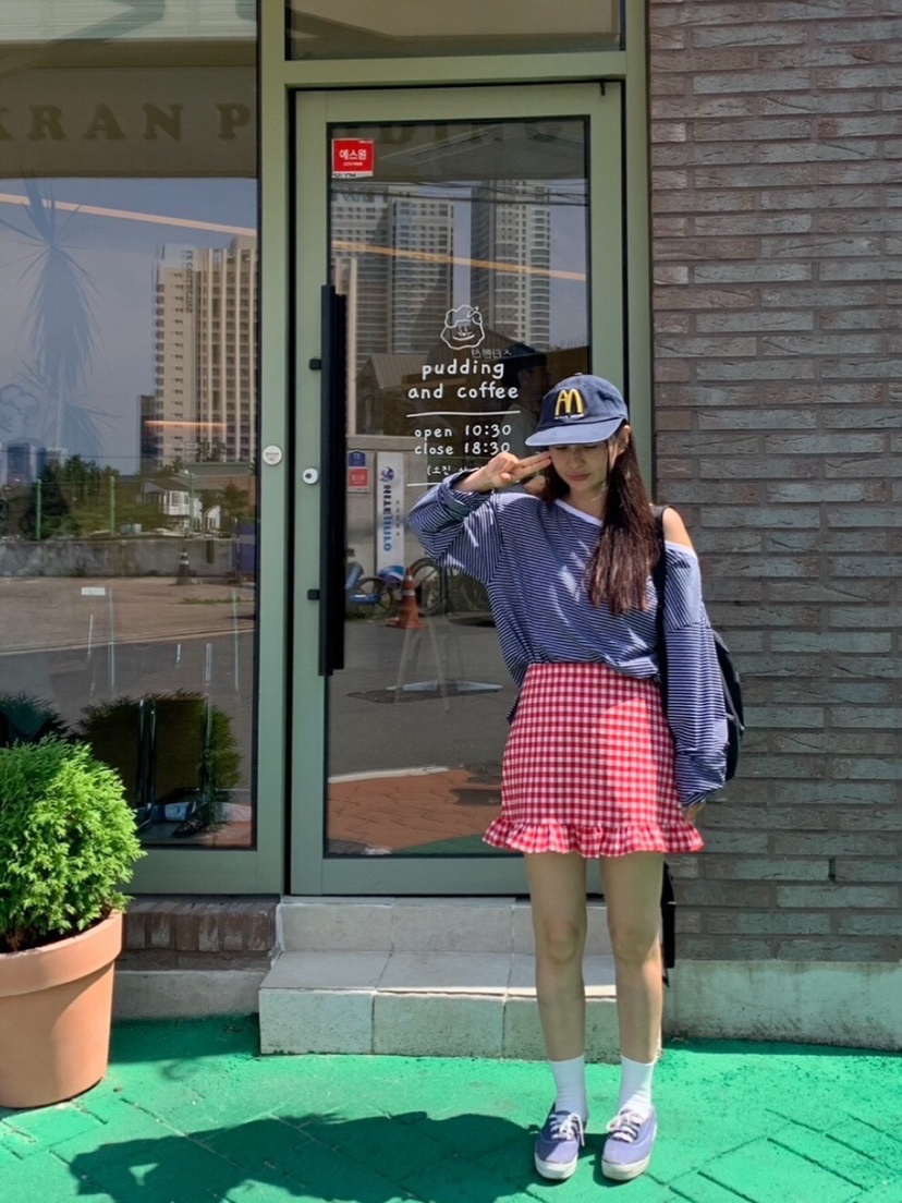 LIKEVAM韓國代購㊣女裝新品人氣25秋冬推薦職業真品短裙格紋LIKEVAM短裙